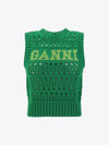 Logo Intarsia Knit Vest Green - GANNI - BALAAN 2