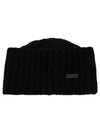 Cashmere Knit Beanie Black - SAINT LAURENT - BALAAN.