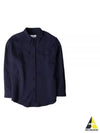 Chest Pocket Wool Shirt Jacket Navy - AMI - BALAAN 2