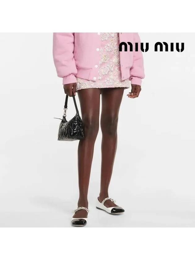 Patent Leather Ballerina Black White - MIU MIU - BALAAN 6