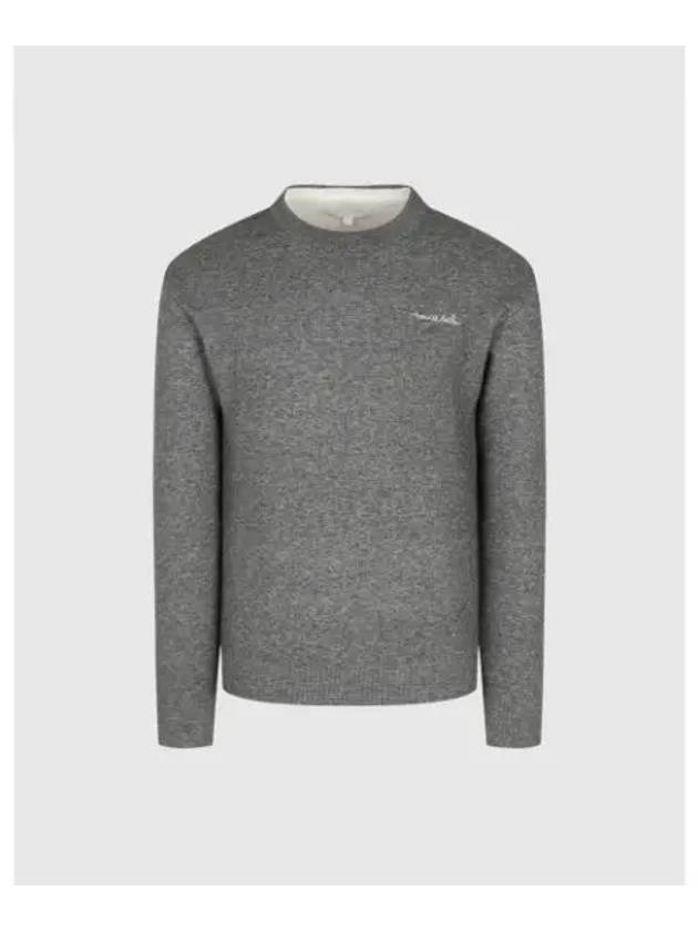 TRAVISMATHEW Men s Jacquard Logo Sweater Gray - TRAVIS SCOTT - BALAAN 1