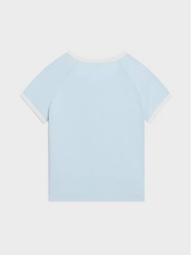 Triomphe Cotton Jersey Short Sleeve T-Shirt Pastel Blue - CELINE - BALAAN 4