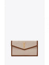 Gold Uptown Canvas Pouch Bag Natural Beige - SAINT LAURENT - BALAAN 2