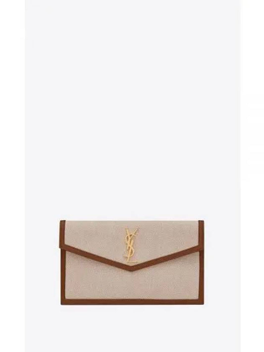 Gold Uptown Canvas Pouch Bag Natural Beige - SAINT LAURENT - BALAAN 2