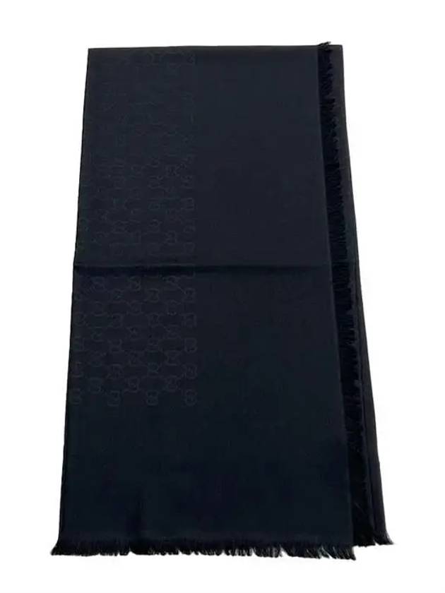 Jacquard Wool Silk Muffler Black - GUCCI - BALAAN.