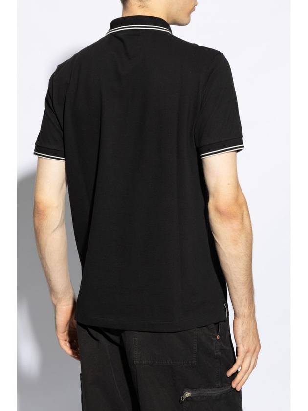 Logo Patch Polo Shirt Black - STONE ISLAND - BALAAN 5