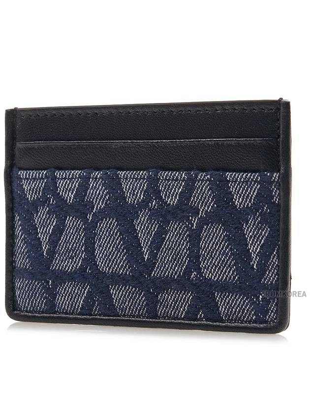 Toile Iconographe Jacquard Card Wallet Navy Black - VALENTINO - BALAAN 3