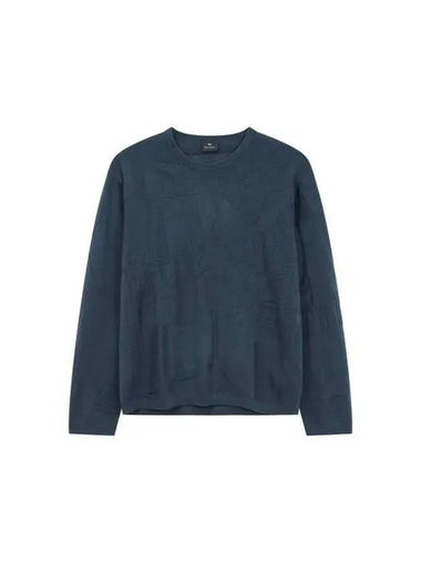 Multi Jacquard Wool Cotton Knit Dark Blue - PAUL SMITH - BALAAN 1