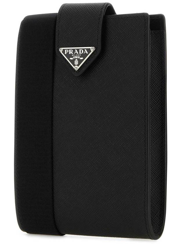 Triangle Logo Phone Case Cross Bag Black - PRADA - BALAAN 3