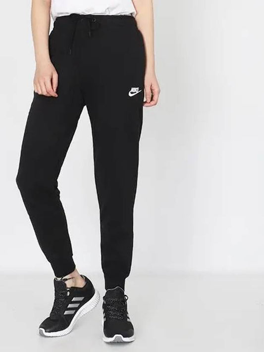 Women's Essential Fleece Track Pants Black - NIKE - BALAAN 2