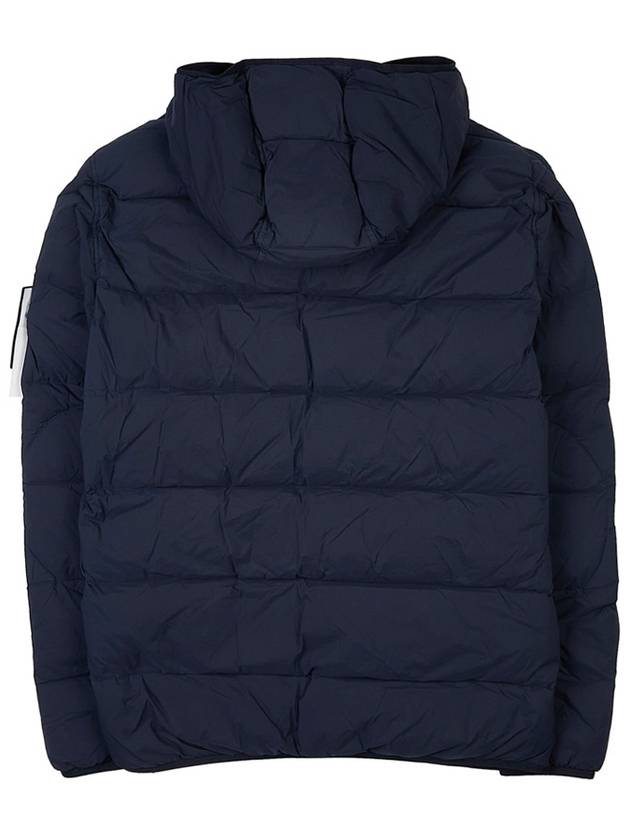 Seamless Logo Nylon Hooded Down Jacket Navy - STONE ISLAND - BALAAN 3