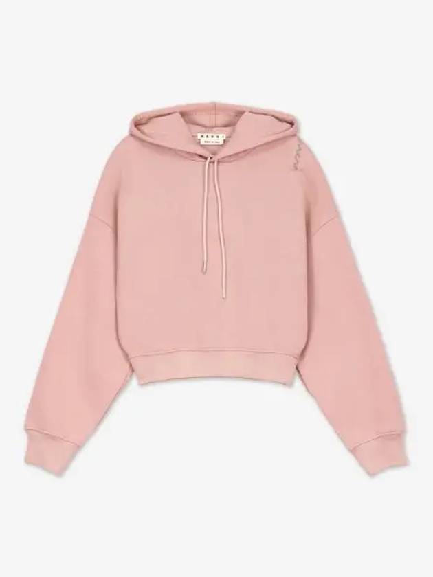 Embroidered Logo Hoodie Pink - MARNI - BALAAN 2