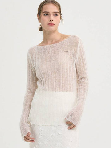 Mohair Seethrough Rib Wool Knit Ivory - SORRY TOO MUCH LOVE - BALAAN 1