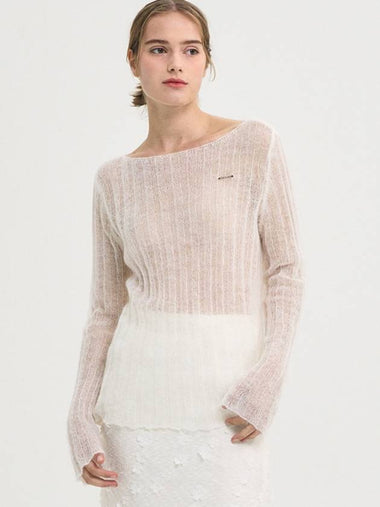 Mohair Seethrough Rib Wool Knit Ivory - SORRY TOO MUCH LOVE - BALAAN 1