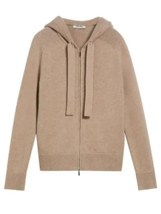 Women s Hooded Knit Jacket Beige 93460123600 - MAX MARA - BALAAN 1