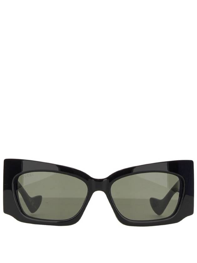 Eyewear Gold Tone Cutout Logo Geometry Sunglasses Black - GUCCI - BALAAN 2