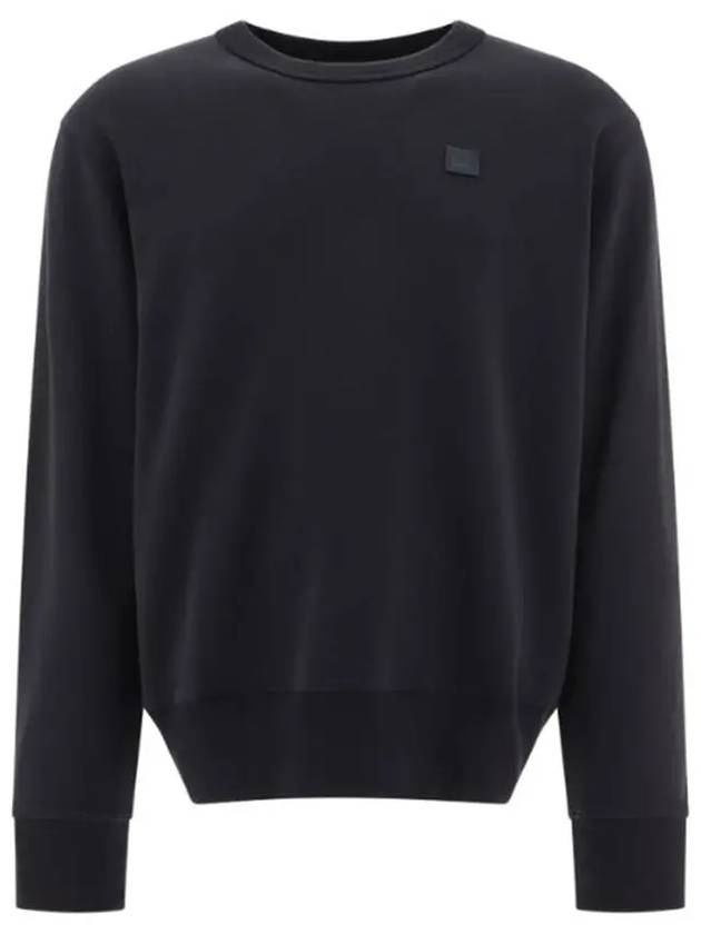 Logo Patch Regular Fit Crew Neck Sweatshirt Black - ACNE STUDIOS - BALAAN 7