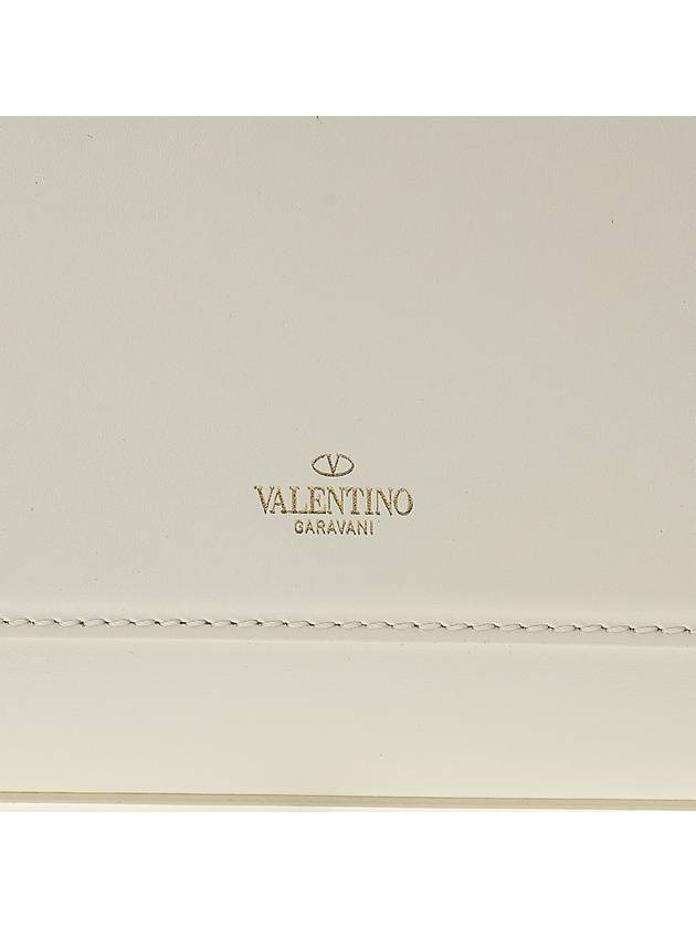 V Logo Plaque Foldover Shoulder Bag White - VALENTINO - BALAAN 8