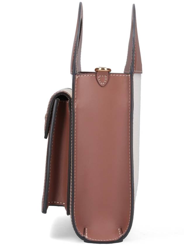 Mini Two-Tone Canvas And Leather Pocket Bag Natural Malt Brown - BURBERRY - BALAAN 6