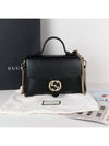 GG Interlocking Chain Small Top Handle Shoulder Bag Black - GUCCI - BALAAN 3