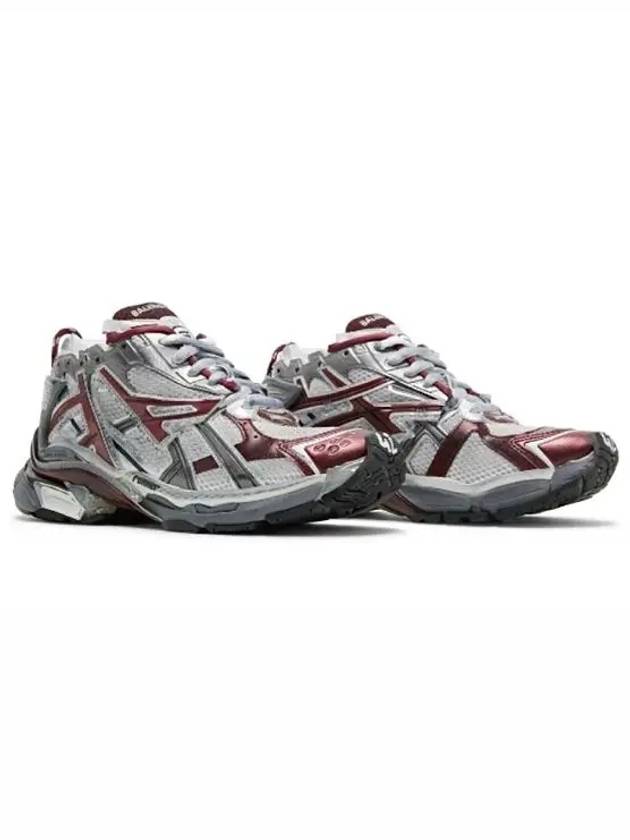 Effect Mesh Runner Low Top Sneakers Grey Burgundy - BALENCIAGA - BALAAN 10