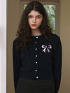 Ribbon Twist Wool Cardigan Navy - LETTER FROM MOON - BALAAN 1