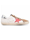 Superstar Low Top Sneakers Red Silver Brown White - GOLDEN GOOSE - BALAAN 1