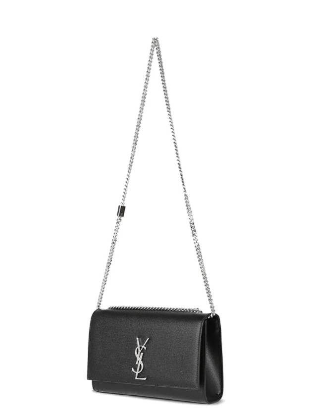 Silver Classic Kate Medium Chain Shoulder Bag Black - SAINT LAURENT - BALAAN 5