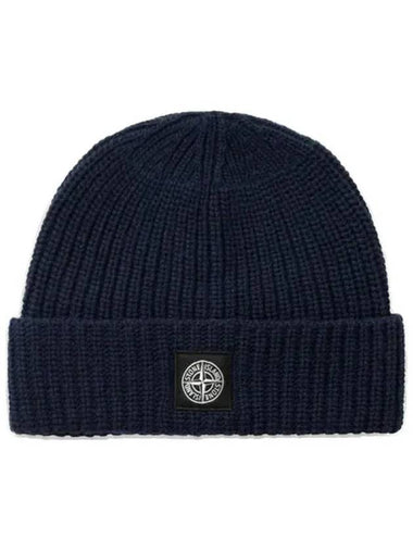 N22C3 Full Rib RWS Wool Beanie Navy - STONE ISLAND - BALAAN 1