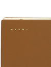 Small Book Logo Detail Leather Clutch Bag Brown - MARNI - BALAAN 9