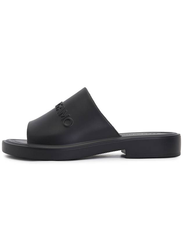 3D Logo Flat Slippers Black - SALVATORE FERRAGAMO - BALAAN 5