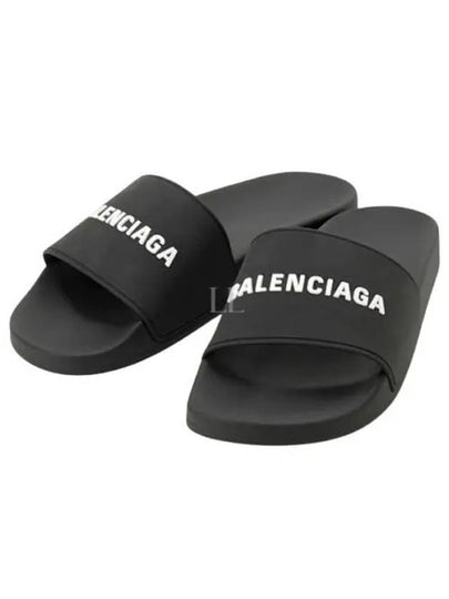 Men's Logo Full Slippers Black - BALENCIAGA - BALAAN 2