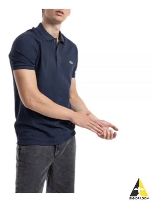 slim fit short sleeve PK shirt navy - LACOSTE - BALAAN.