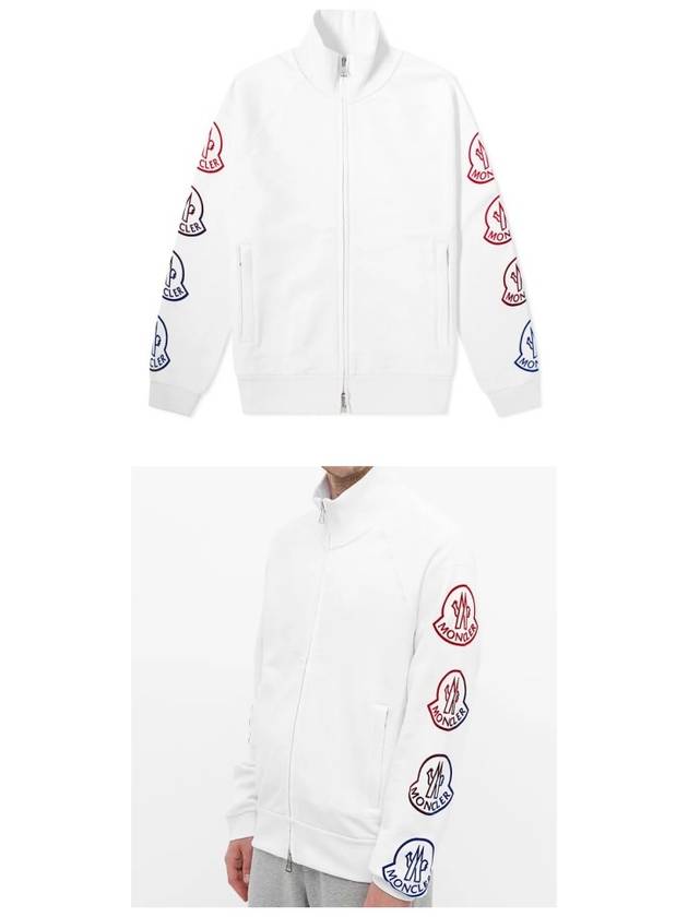 Men's Side Gradient Logo Zip-up Jacket White - MONCLER - BALAAN 5