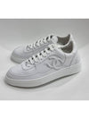 CC Logo Calfskin Low Top Sneakers White - CHANEL - BALAAN 3