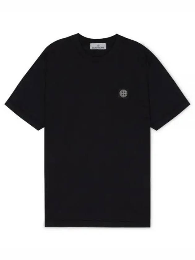 Logo Patch Short Sleeves T-Shirt Black - STONE ISLAND - BALAAN 2