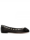 Rock Stud Ballerina Flat Black - VALENTINO - BALAAN 2