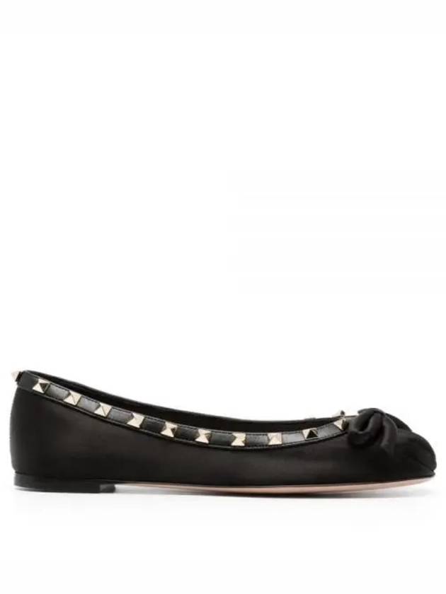 Rock Stud Ballerina Flat Black - VALENTINO - BALAAN 2