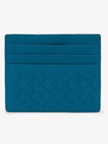 Intrecciato Weaving Card Wallet Blue - BOTTEGA VENETA - BALAAN 1