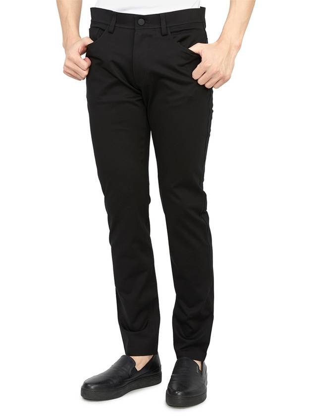 Compact Ponte Tech Slim Fit Cotton Straight Pants Black - THEORY - BALAAN 6