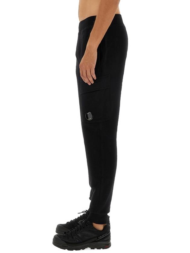 Diagonal Raised Fleece Track Pants Black - CP COMPANY - BALAAN 5