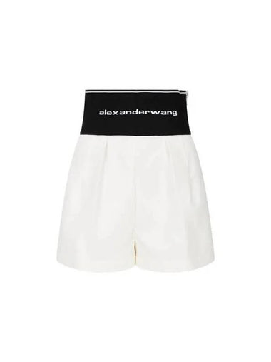 Logo banding safari shorts white 271281 - ALEXANDER WANG - BALAAN 1