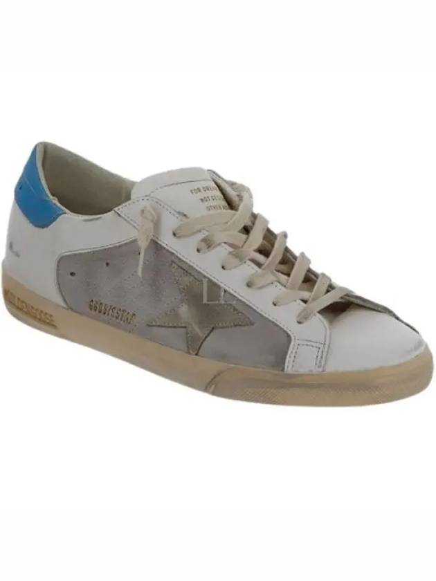 Super Star Leather Suede Low Top Sneakers White Grey Blue - GOLDEN GOOSE - BALAAN 2