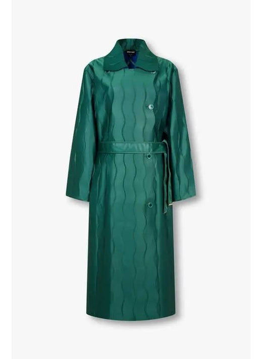 Women s Wave Pattern Reversible Coat Dark Green - GIORGIO ARMANI - BALAAN 1