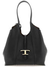 Logo T Timeless Leather Tote Bag Black - TOD'S - BALAAN 3