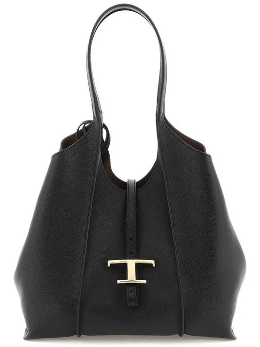 Logo T Timeless Leather Tote Bag Black - TOD'S - BALAAN 2