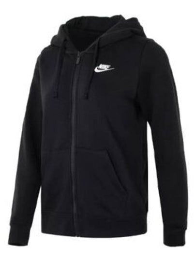 Club Fleece Zip Up Hoodie Black - NIKE - BALAAN 2