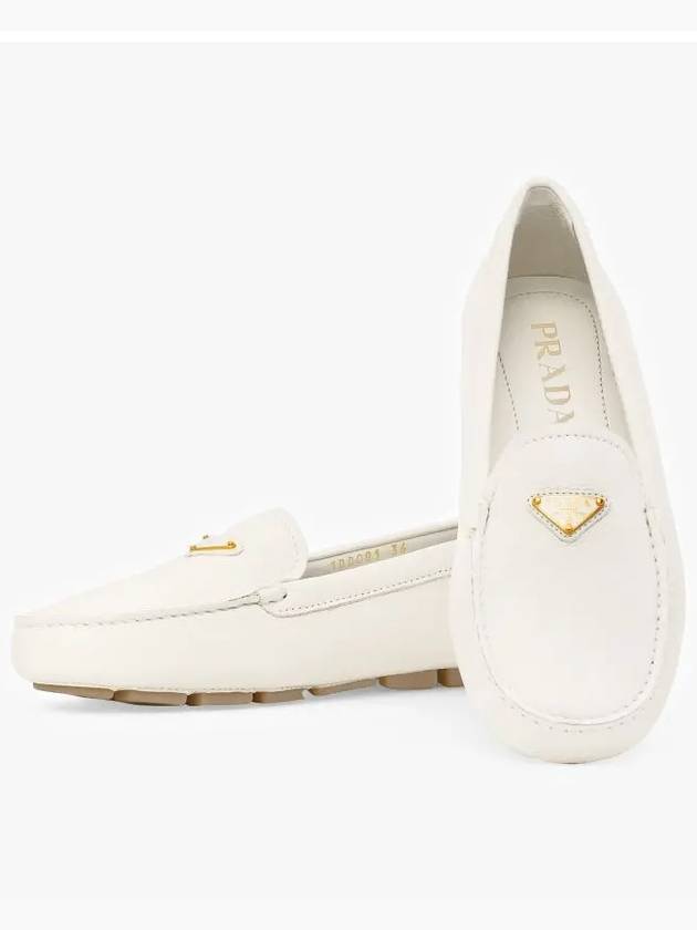 Triangle Logo Driving Shoes Ivory - PRADA - BALAAN 4