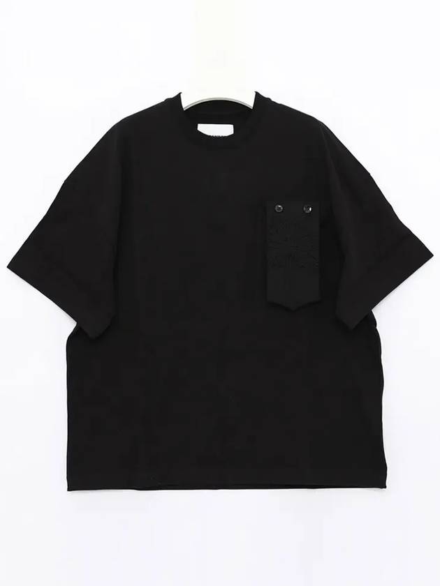 Patch Pocket Cotton Short Sleeve T-shirt Black - JIL SANDER - BALAAN 3