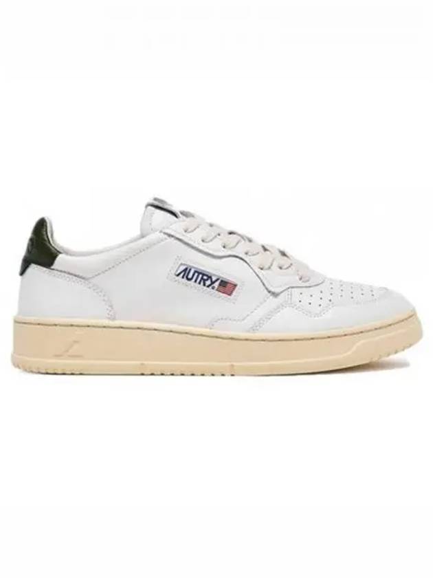 Men's Medalist Leather Low Top Sneakers White Green - AUTRY - BALAAN 2